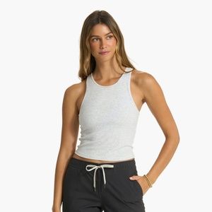 Vuori Rib Tank - White Heather, Size Medium